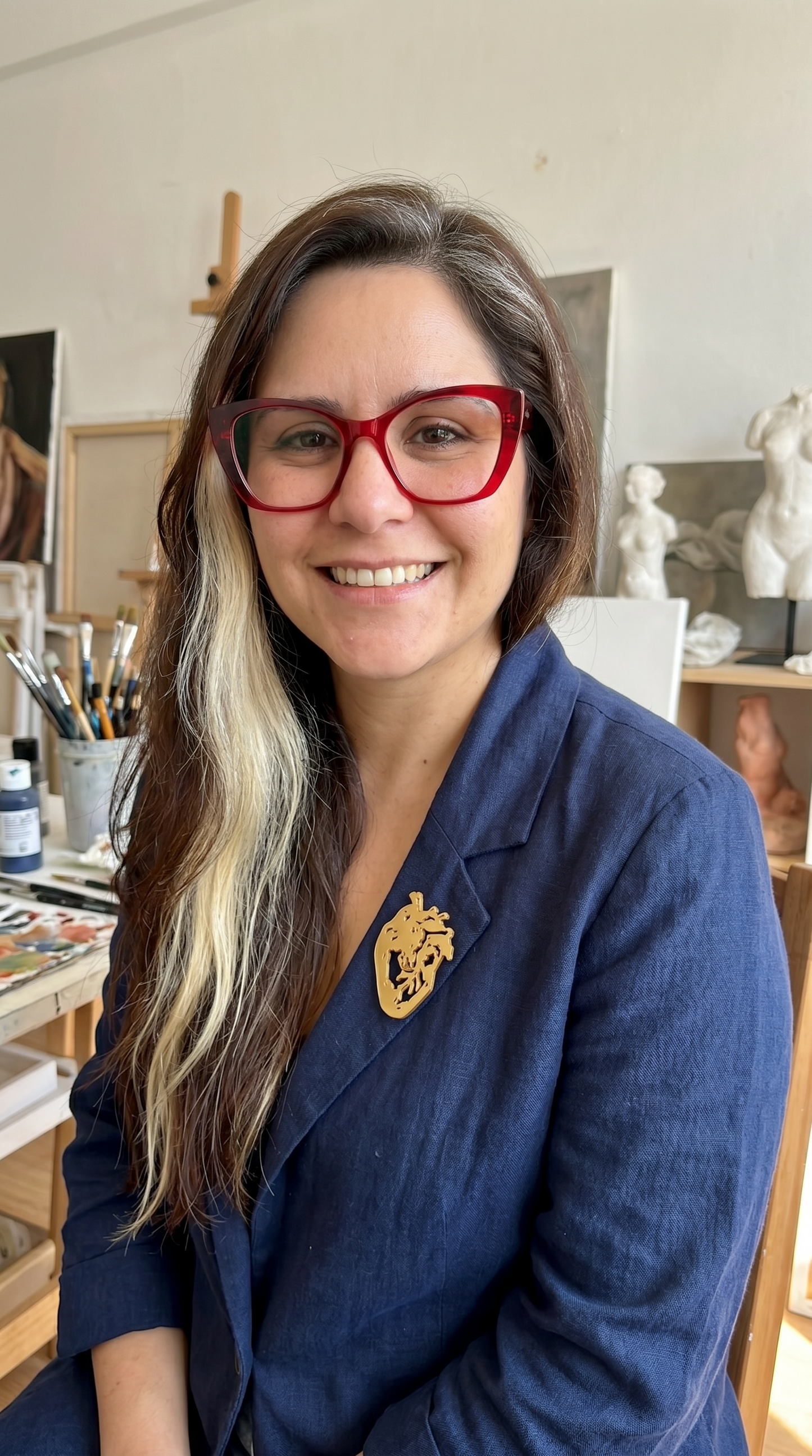 Pin Corazón Anatomico Dorado